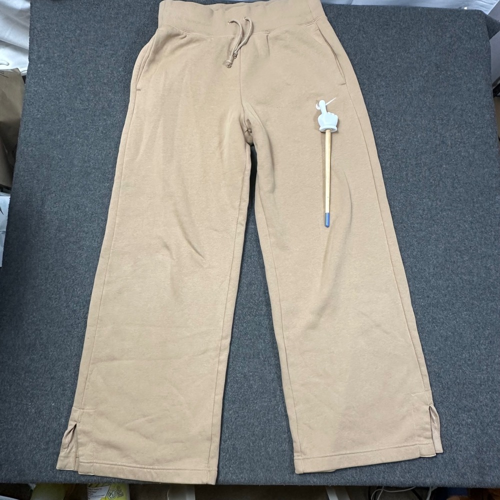 Nike Phoenix Fleece Wide Leg Sweatpants Tan Hemp DQ5615-200 Womens Medium
